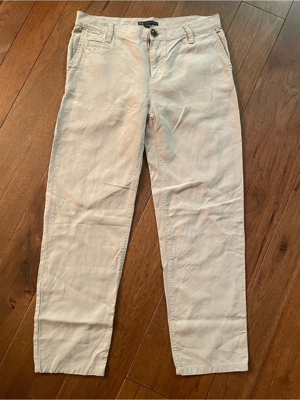 Armani Exchange Light Beige Linen/Lyocell Pants